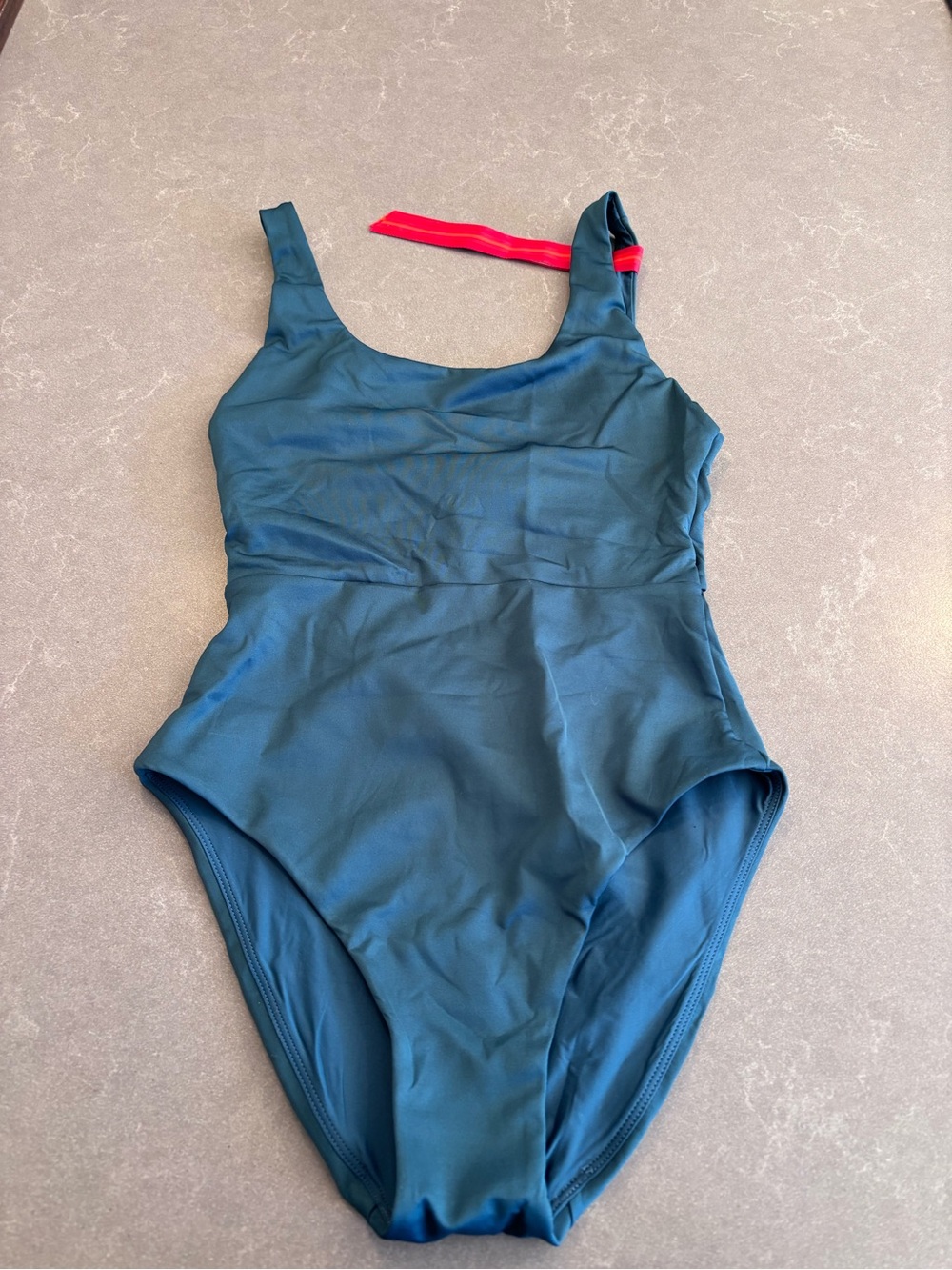 Left On Friday Double Scoop One Piece Swimsuit in Deep End (Teal). Size M. NWT